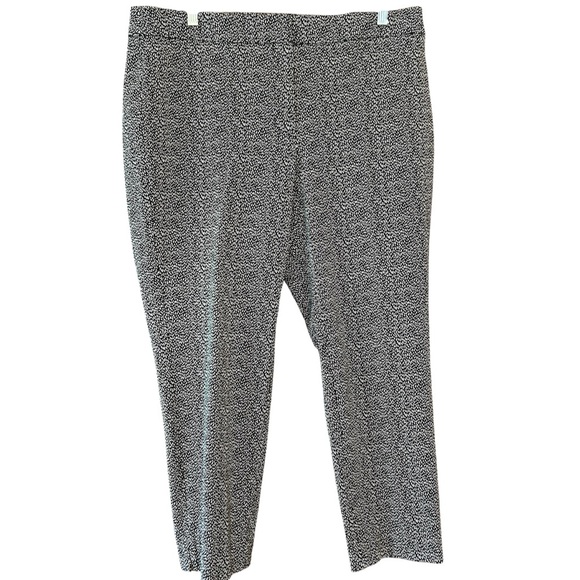 Talbots Chatham Ankle Pants Black and White Falling Lines Print size 16W Petite - Picture 1 of 16